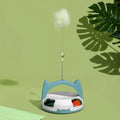 Chew resistant PP cat teaser stick in blue, 20x20x45cm size, on light background