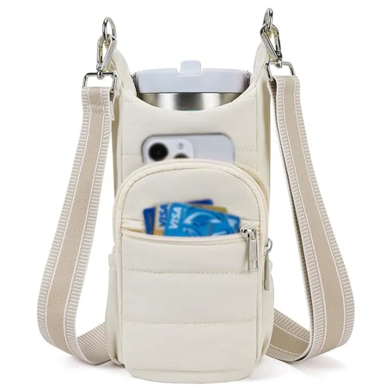 Cycling water bottle kettle bag in cloth material for bicycle placement