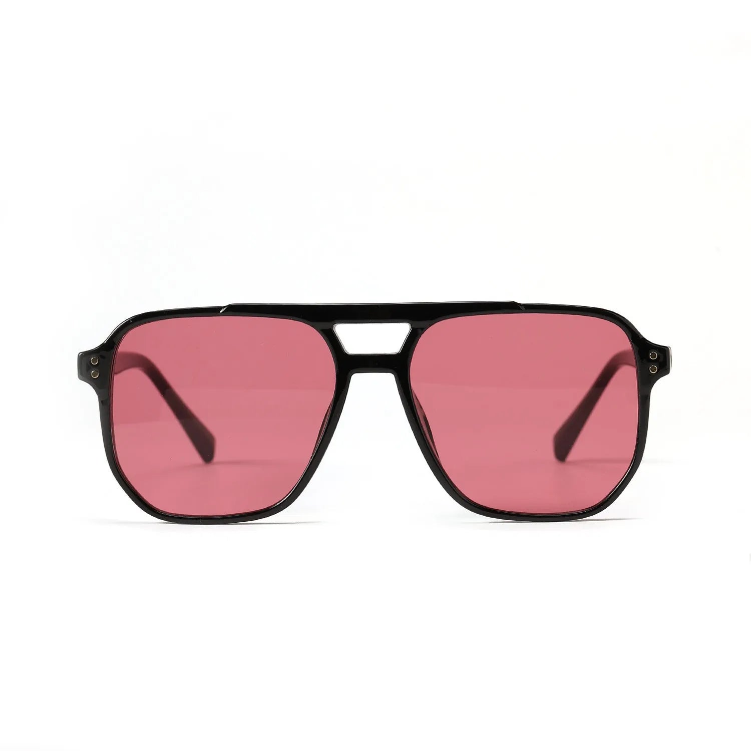 Square double beam fashion sunglasses for women in multiple colour options with UV400 protection