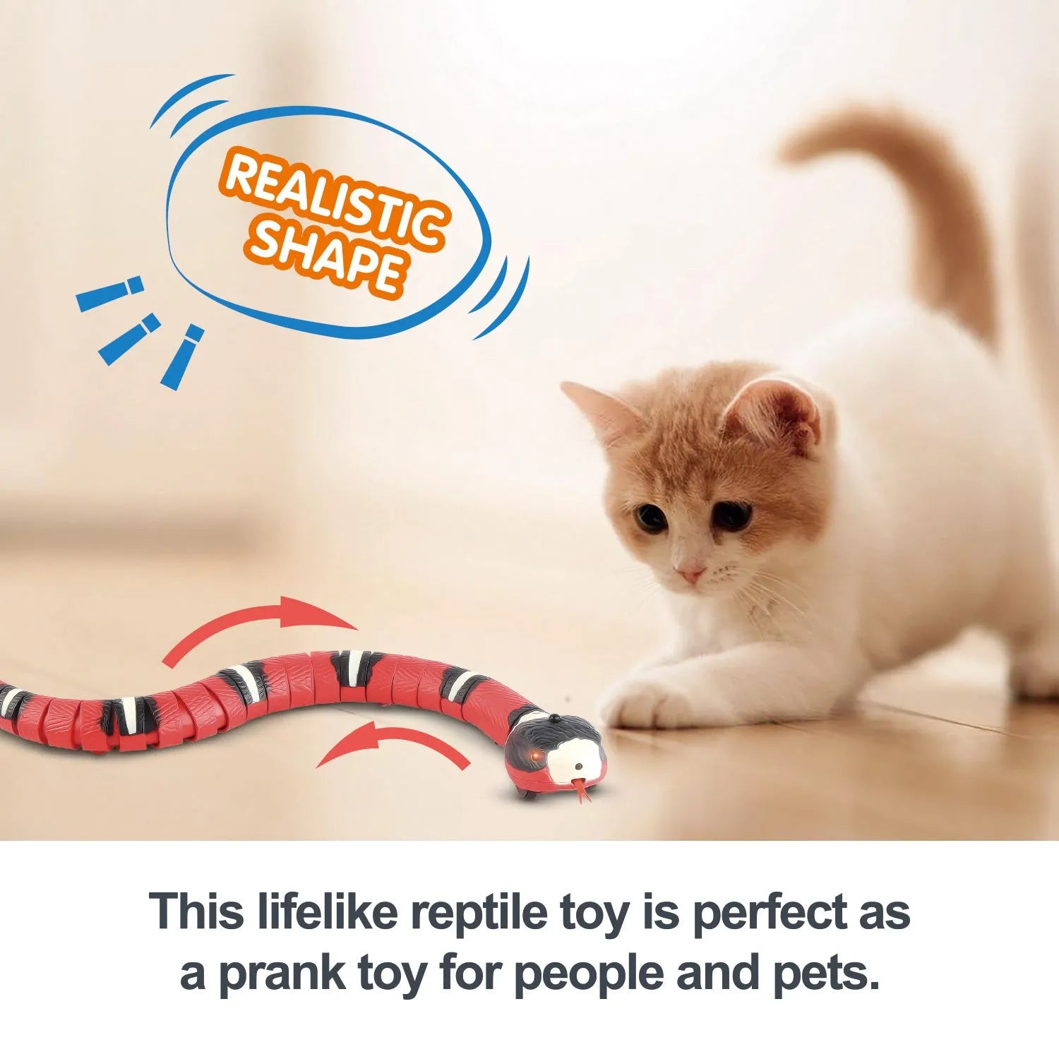 USB rechargeable automatic electronic snake cat toy with smart sensing and built-in catnip