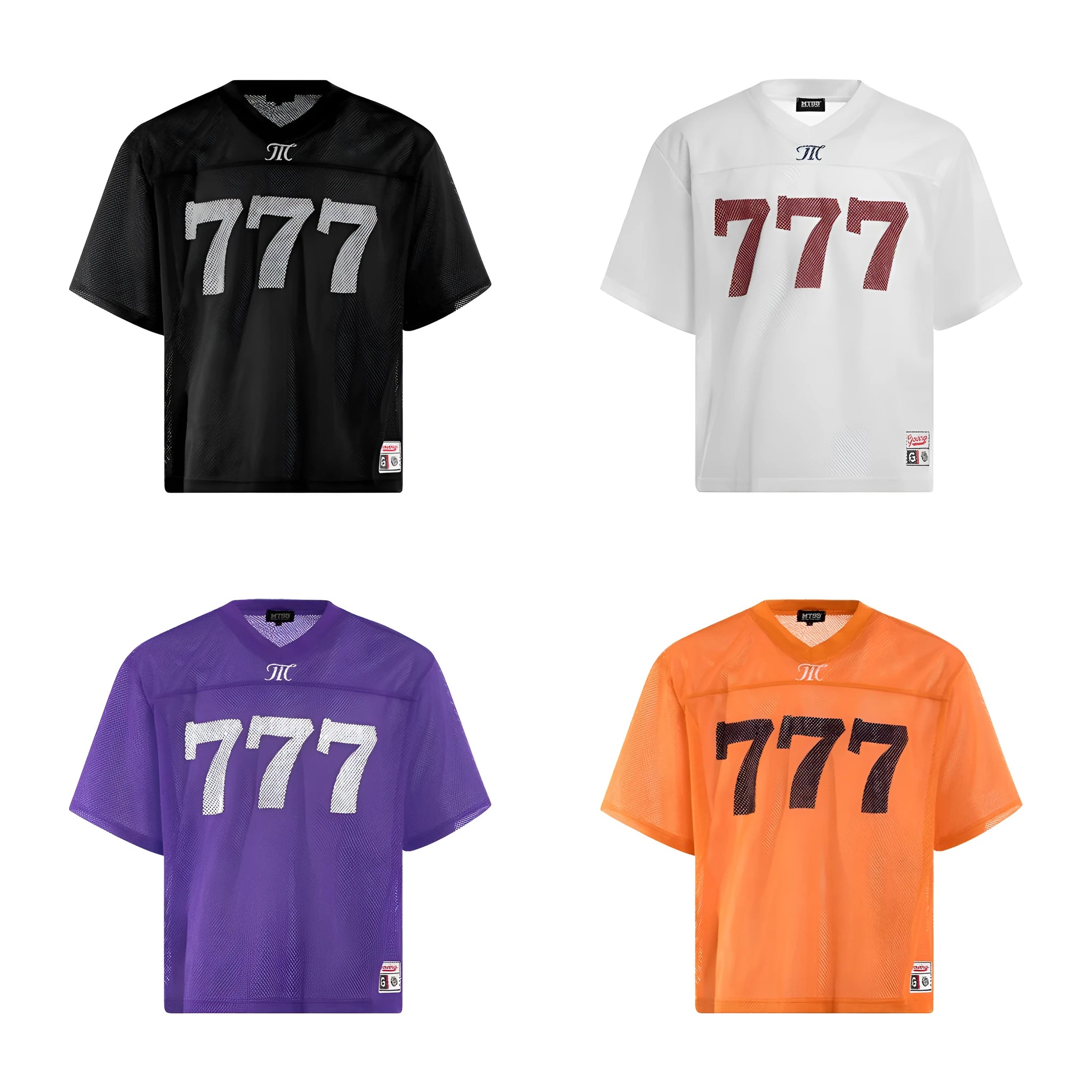 Retro street style loose fit T-shirt in black, white, purple, or orange colours