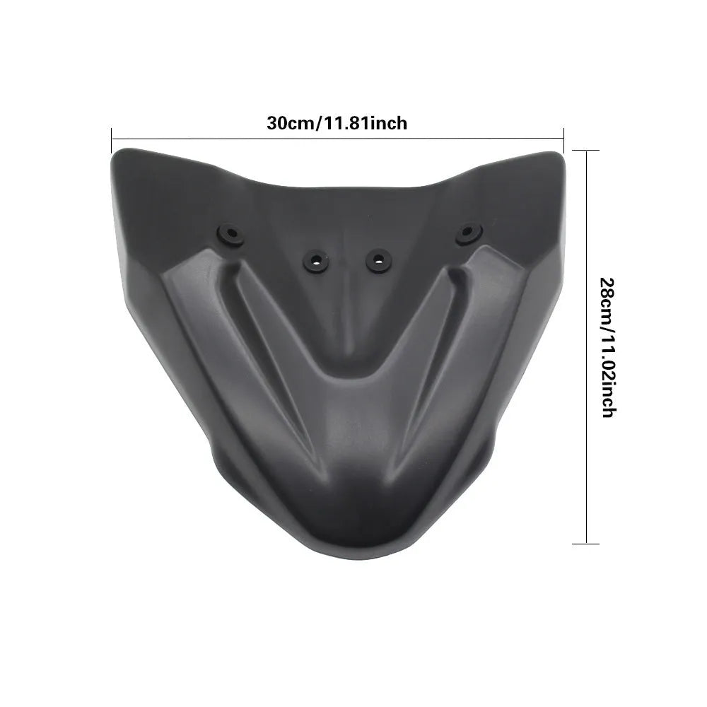 Fixed wind front wing motorcycle accessory for Adventure ADV models in black ABS plastic