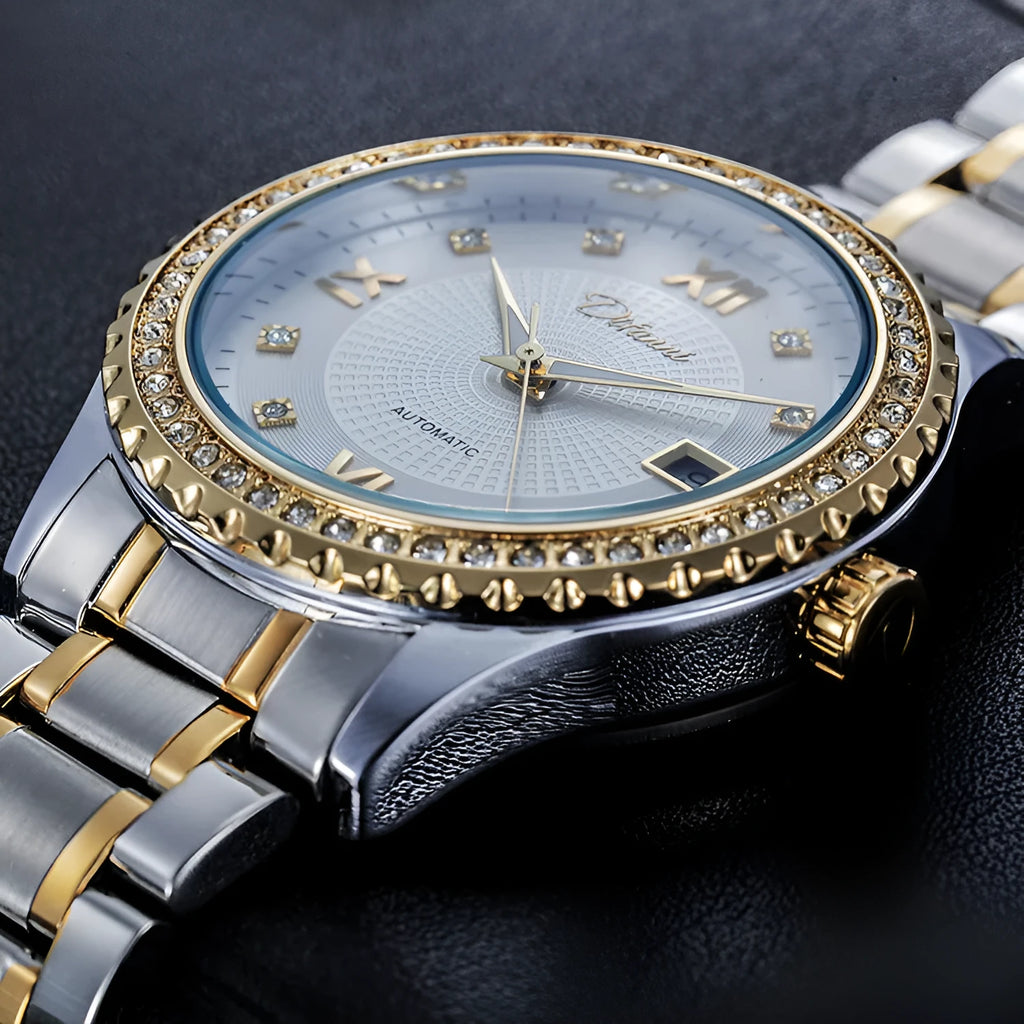 Fashionmonger men's automatic mechanical watch with luminous hands and waterproof case in business style