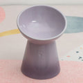 Ceramic pet bowl with high foot and protective neck design for cats and dogs