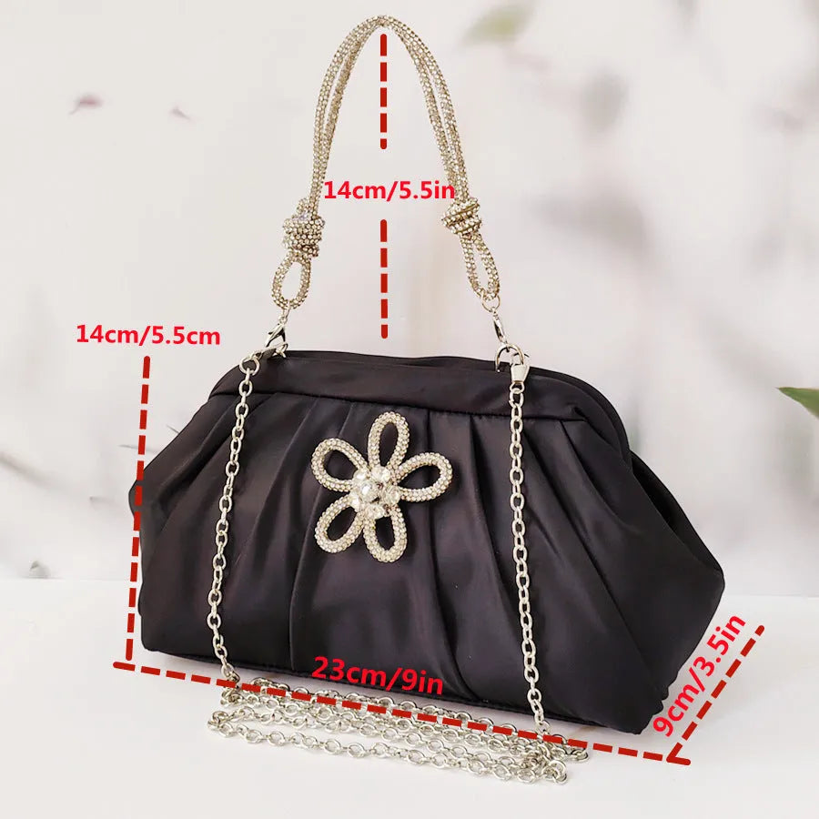 Women's soft polyester large-capacity shoulder messenger bag in black, rose red or lavender purple with document compartment