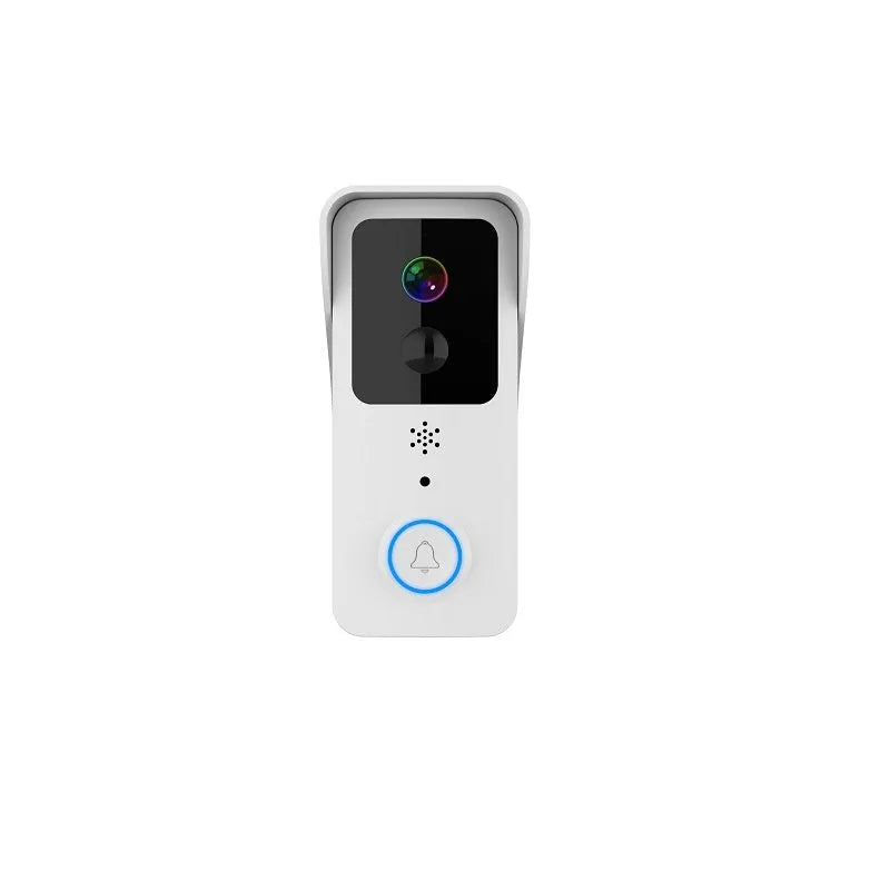 Smart home waterproof HD visual doorbell with intercom on a white or black doodle board mount.