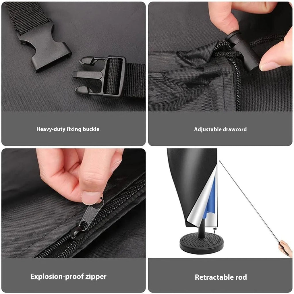 Waterproof black and grey Oxford cloth umbrella cover for banana-shaped and straight garden parasols