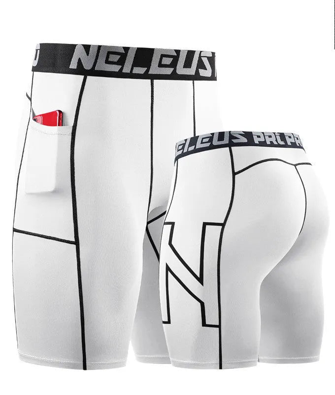 Men's black milk silk tight-fit quick-drying sports shorts for running and fitness.