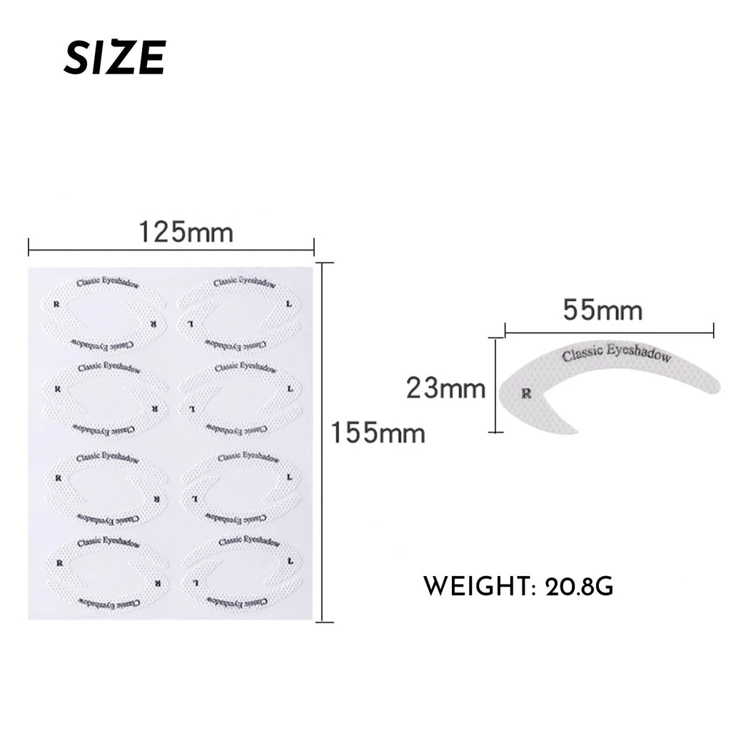 Set of four reusable flexible eyeliner sticker templates for creating winged and cat-eye makeup looks.