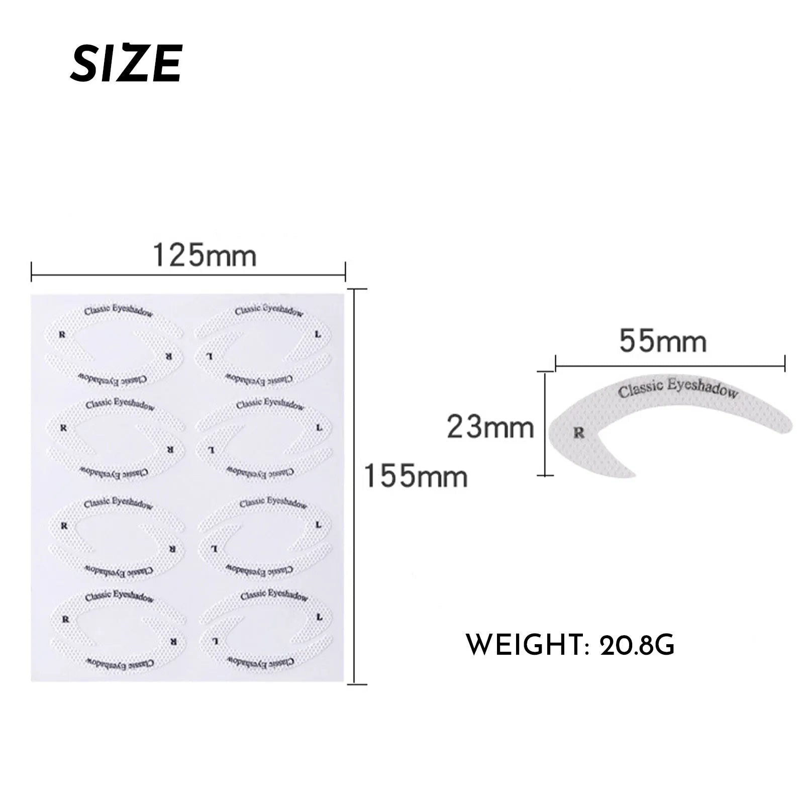 Set of four reusable flexible eyeliner sticker templates for creating winged and cat-eye makeup looks.