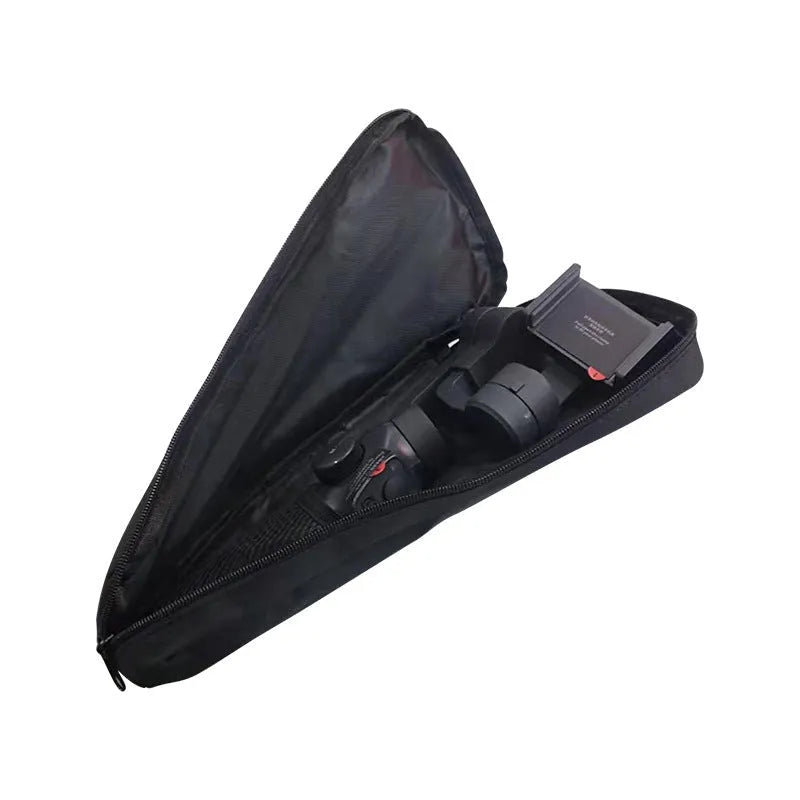 Black cloth mobile phone stabilizer accessories storage bag for organised accessory transport