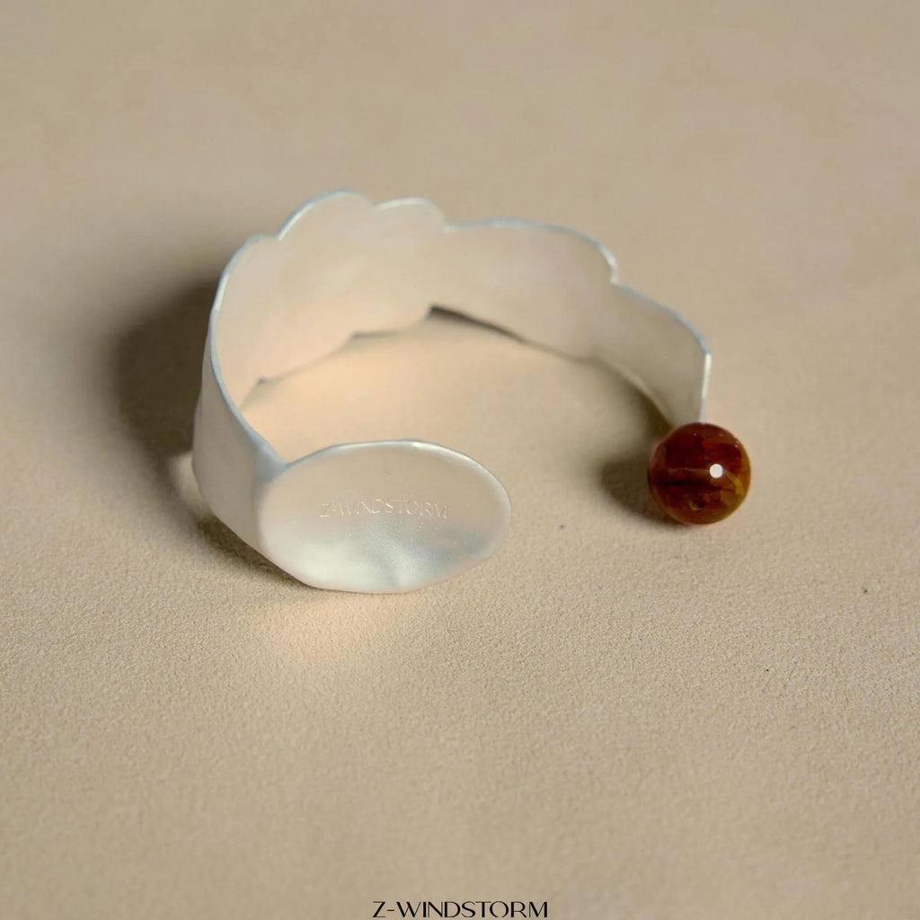 Small round spoon stewed pork shaped electroplated alloy ring and bracelet set with diamond charms