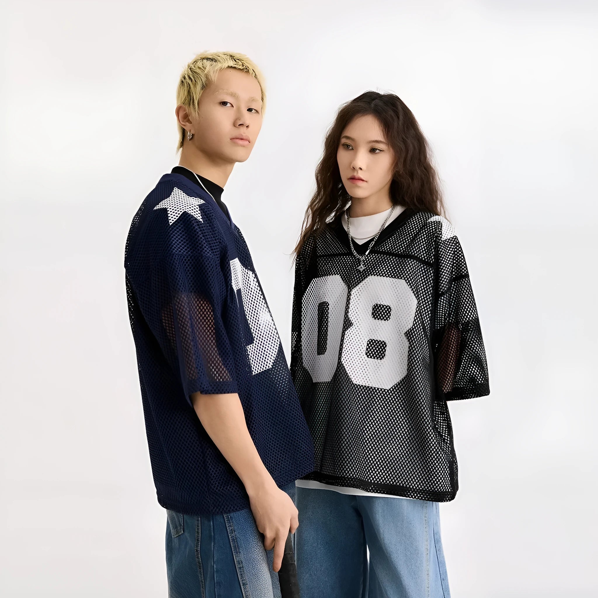 Black half sleeve pullover shirt with printed letters pattern, loose fit casual design