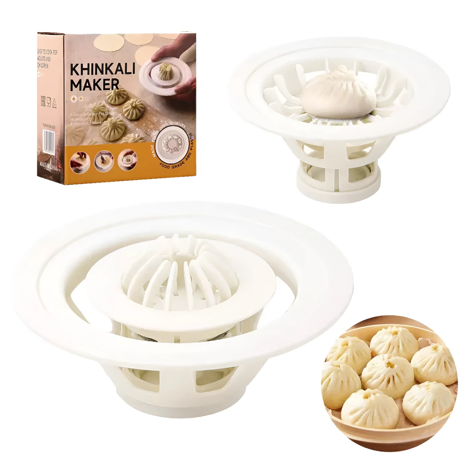 Jinkali black plastic steamed bun mould set of four kitchen tools for shaping baozi dumplings shaomai