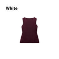 Dark red viscose sweater vest with gold buttons and textured 3D pattern, slim fit sleeveless cardigan style