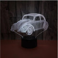 3D LED table lamp with colourful touch control and remote on acrylic shade with ABS base