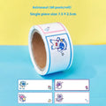 Roll of creative cartoon tape name stickers with dinosaur, astronaut, rabbit and girl designs for student organisation