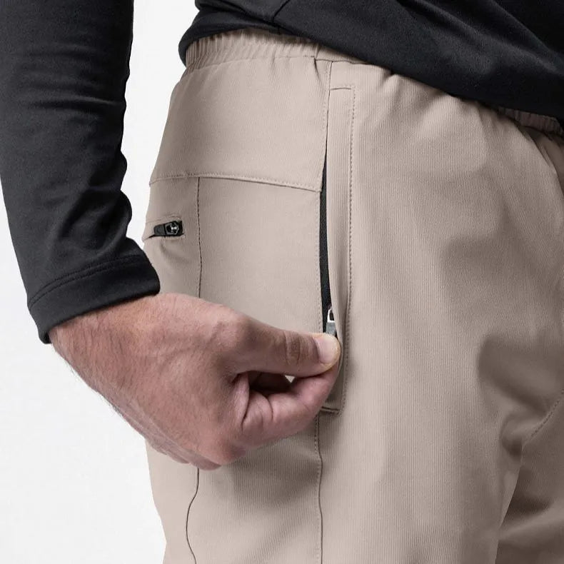 Men's quick-dry fitness running pants with ankle-tied design in multiple colour options
