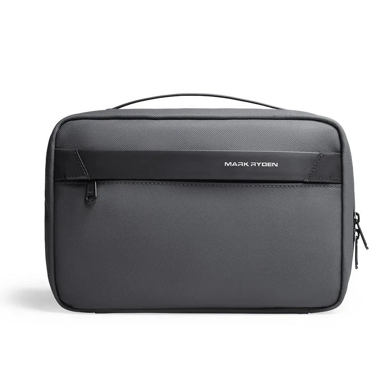 Men's Oxford cloth toiletries storage bag with wet dry separation compartments in black, gray, green or gray colour options