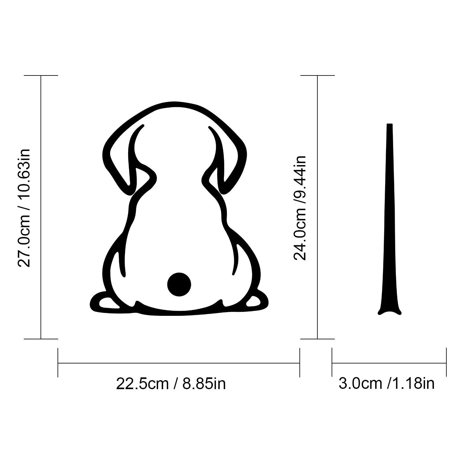 Cartoon cat design car wiper shadow sticker in multiple colours for rear window personalisation