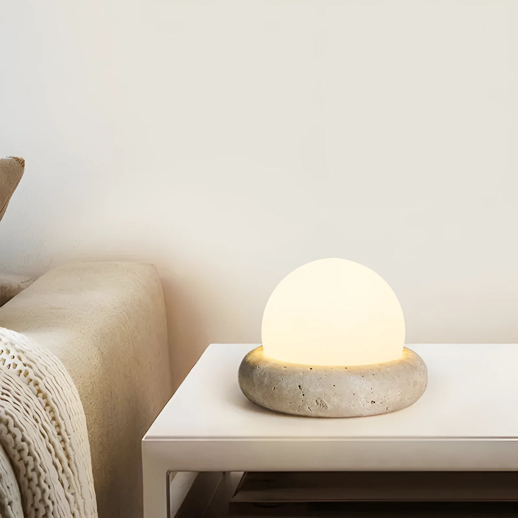Cream coloured remote control bedside night light with modern simplicity design