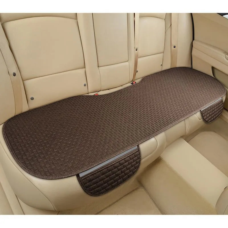 Linen car cushion set with hemmed edges in multiple colour options and configurations