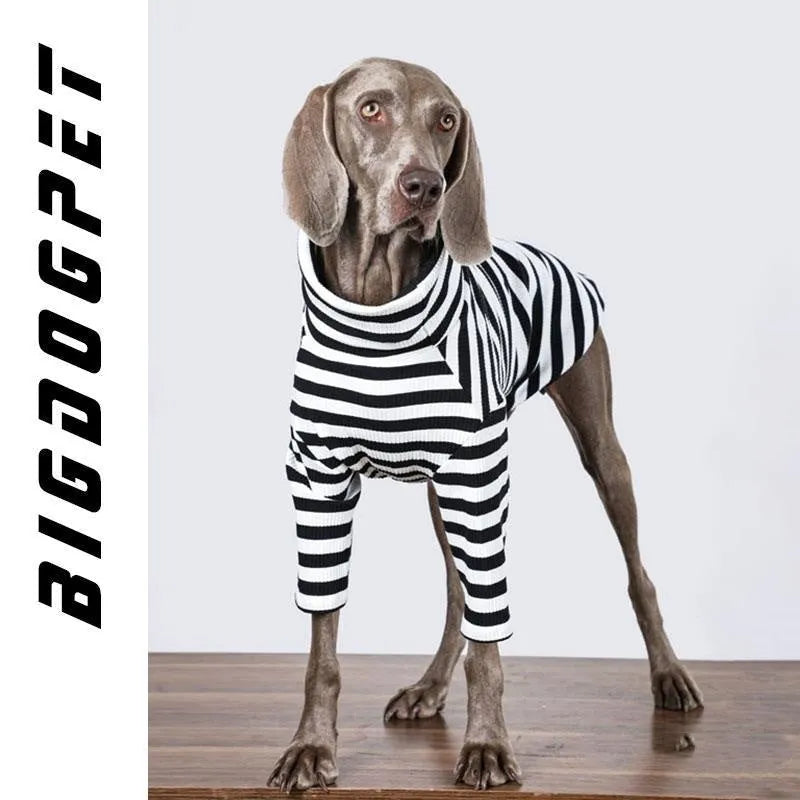 Black and white polyester dog clothes for large breeds in multiple sizes