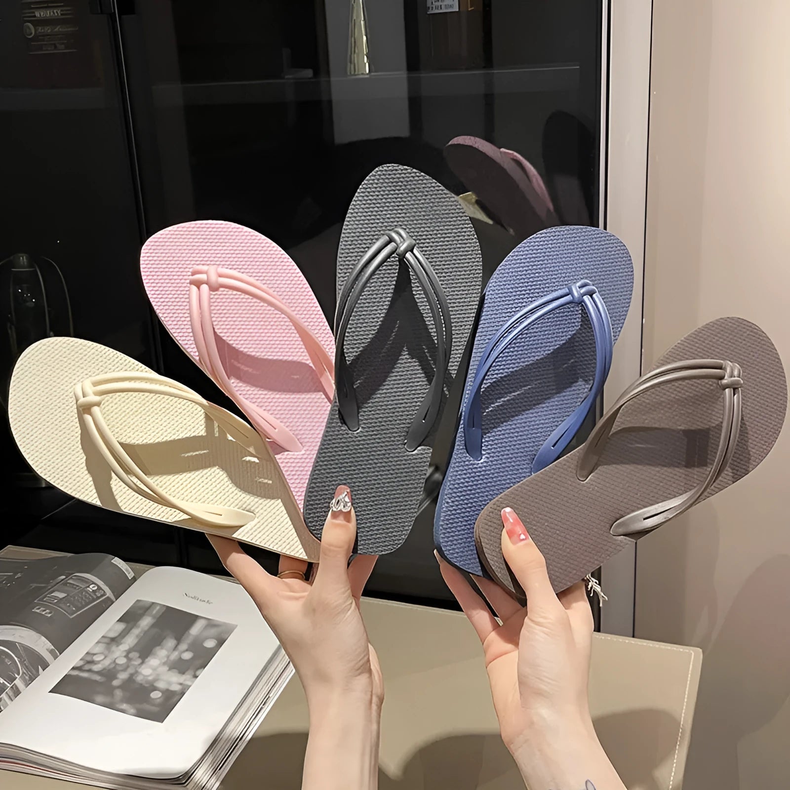 PVC men's casual flip flops with injection moulded sole and toe covering design in multiple colour options