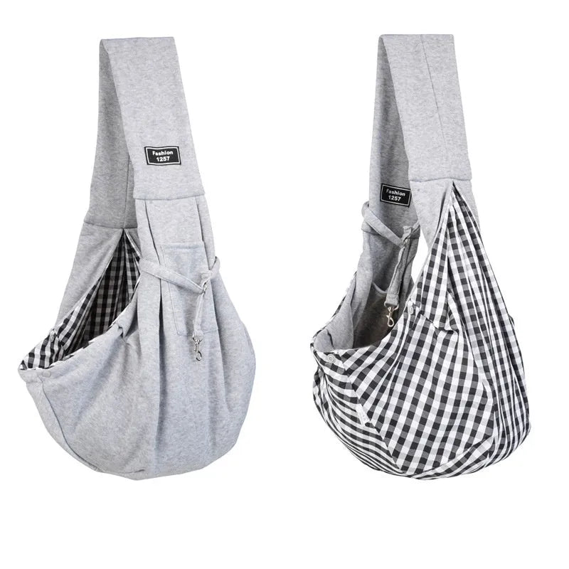 Cat messenger bag in folded and unfolded positions showing large capacity interior and adjustable shoulder strap