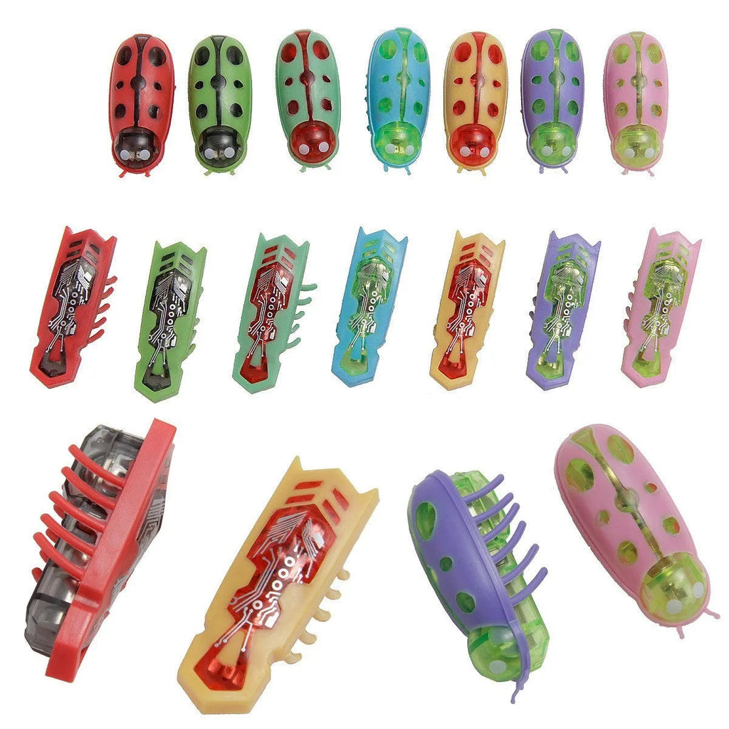 Electric cat teaser toy showing ladybug and iron cow style options with plastic construction measuring 4.5cm long