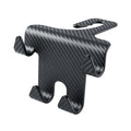 Black ABS plastic car multifunction hook and mobile phone holder bracket for rear seat storage.