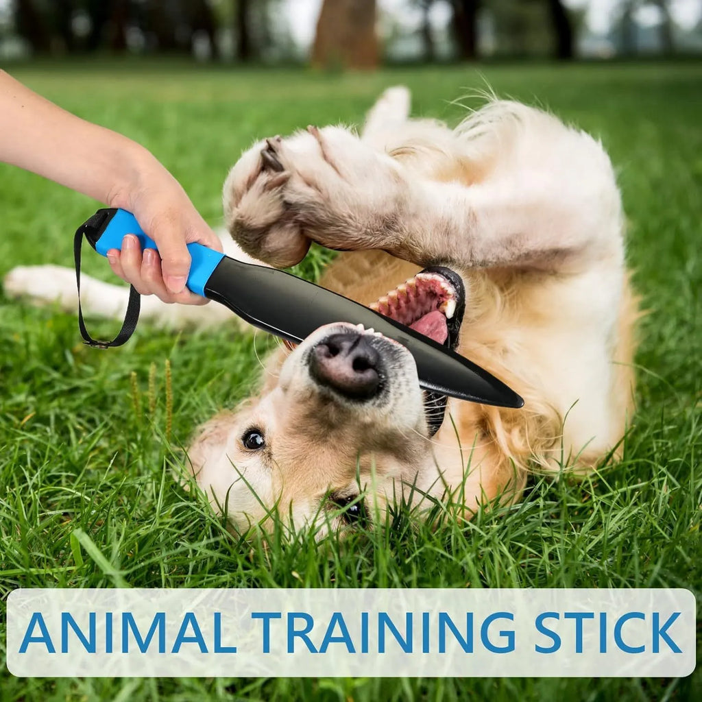 Blue handled nylon dog break stick measuring 35 cm for small to medium breed training