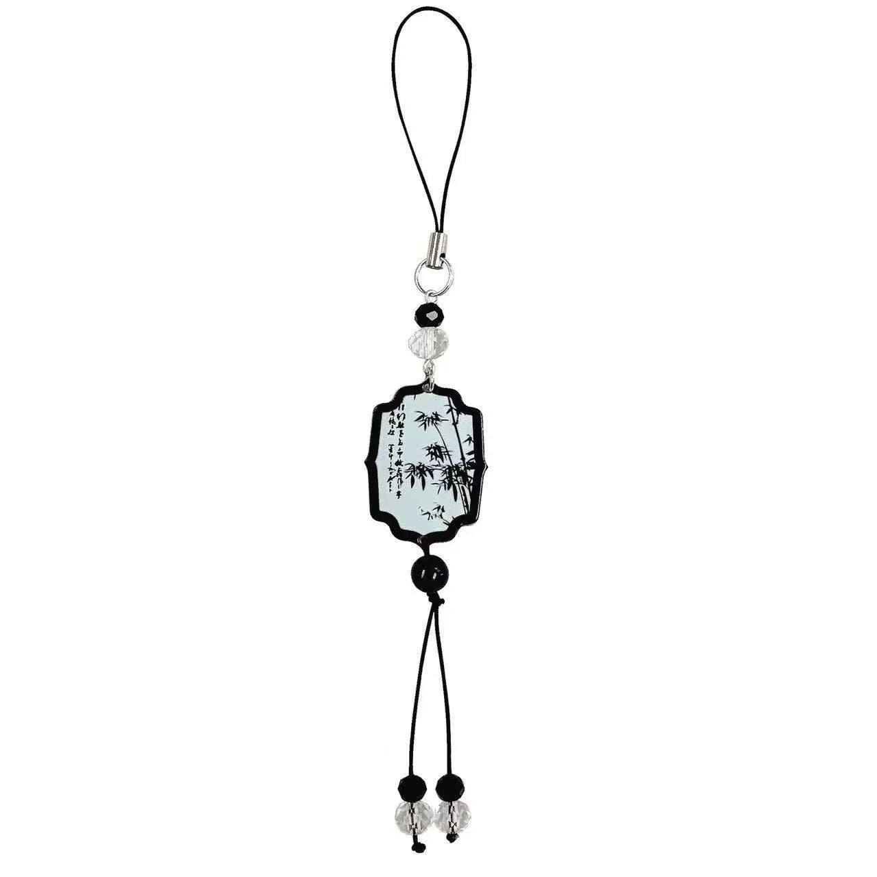 Guofeng pendant keychain with Chinese style floral bead decoration for schoolbags