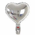 Set of five peach heart shaped aluminum foil balloons in metallic colours