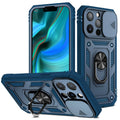 Magnetic iPhone case with sliding window bracket in two-tone colours