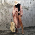 Loose cotton printed blouse for beach cover-up, shown in DN0712 series colour.