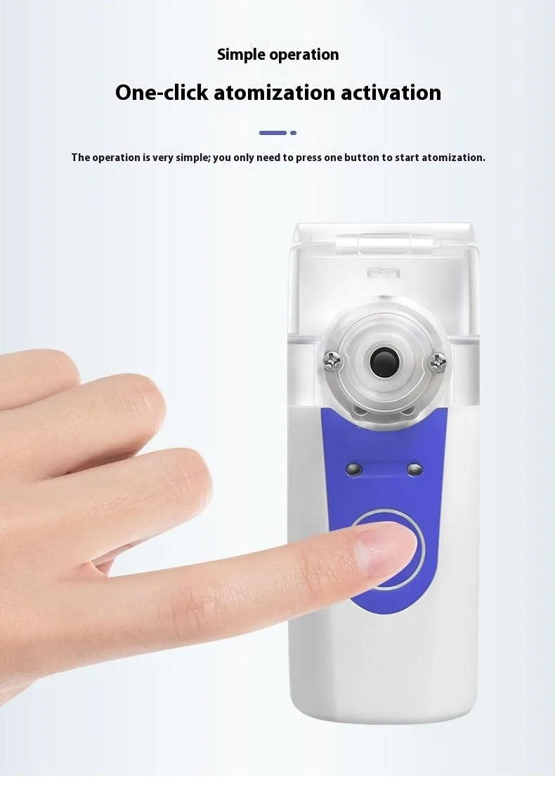 USB handheld household nebuliser spray machine with columnar plastic design and single fog outlet