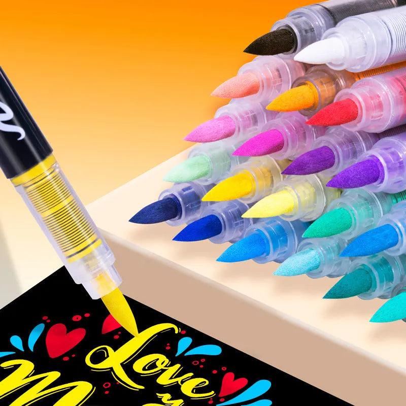Straight acrylic marker pens with soft tips for art painting and graffiti in multiple colour sets