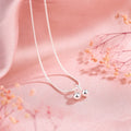 Sterling silver cherry necklace with adjustable snake bone chain, 21-50cm length