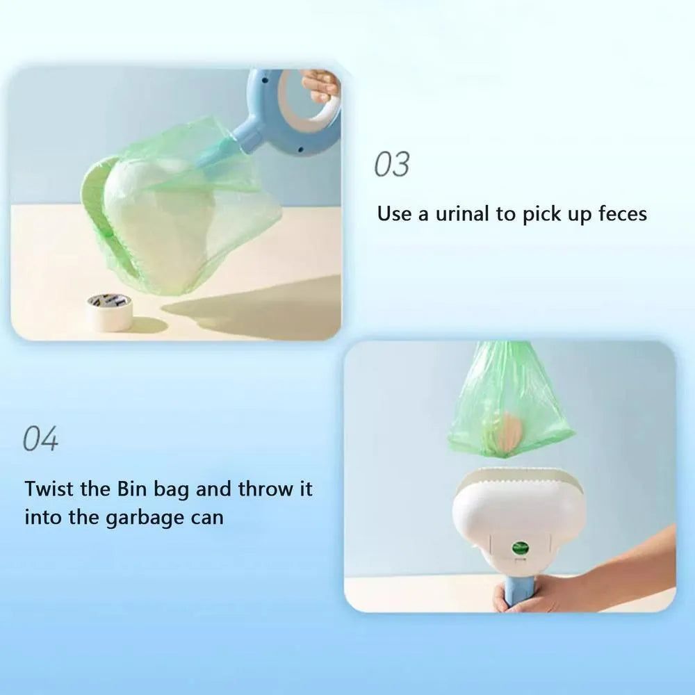 White blue cloud-shaped jaw dog pooper scooper with comfortable grip for outdoor waste clean-up