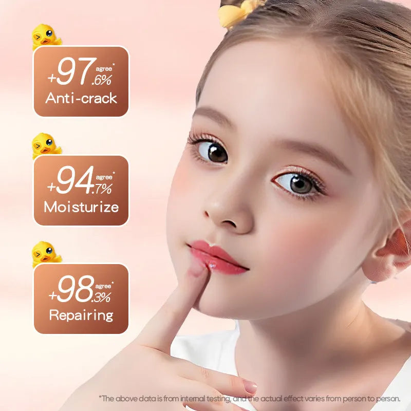 Anti-chapped lip moisturising lipstick in a tube, shown alongside text listing variants like Marigold, Hyaluronic Acid, and Watermelon.