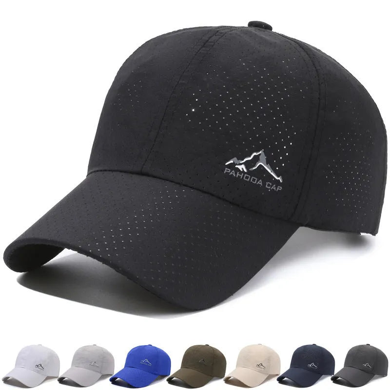 Adjustable polyester baseball cap in dome crown style for summer sun protection