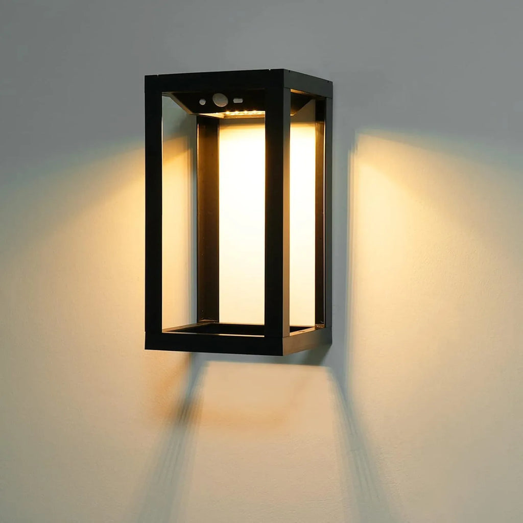 Modern Chinese outdoor wall lamp with solar panel and IP65 waterproof rating for garden installation