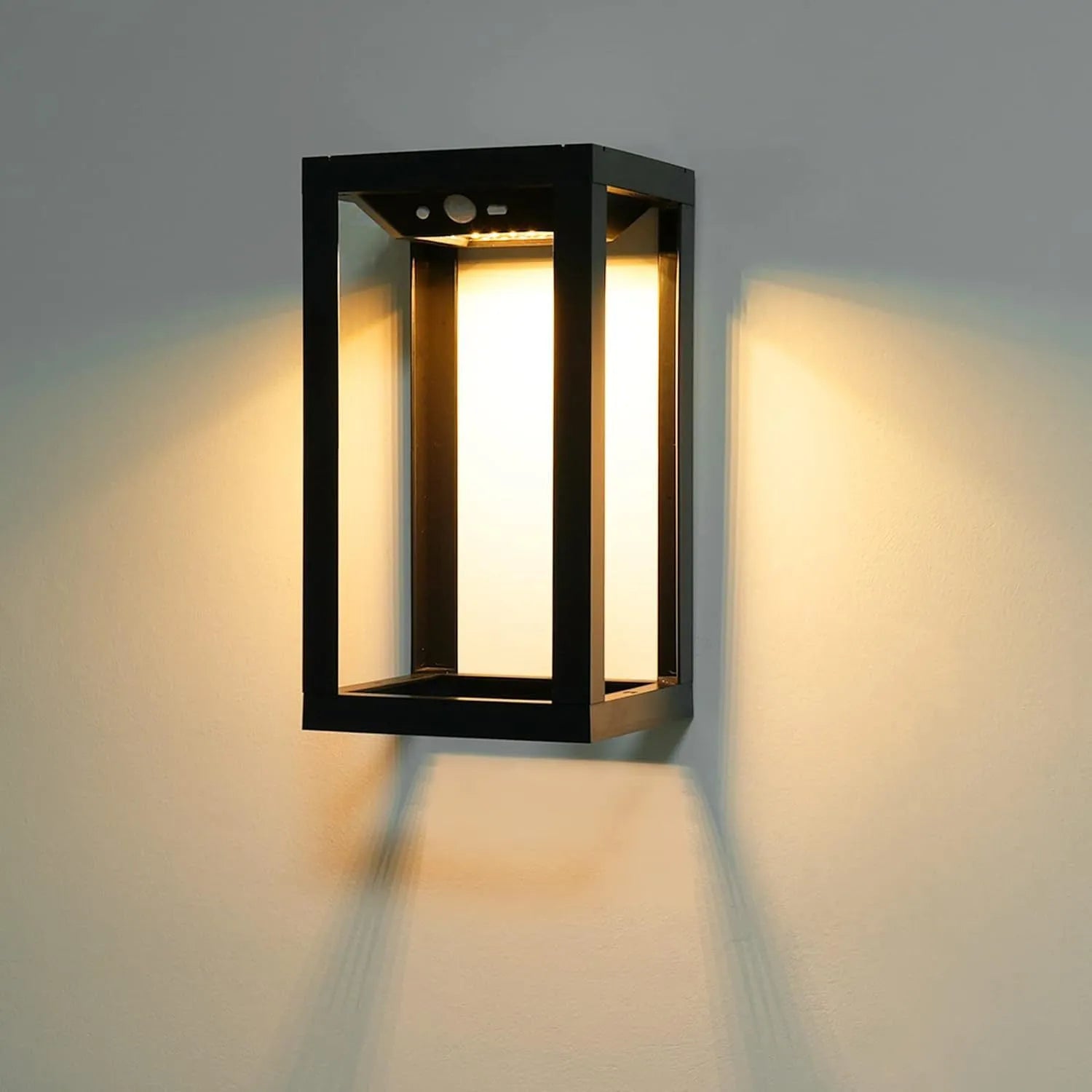 Modern Chinese outdoor wall lamp with solar panel and IP65 waterproof rating for garden installation
