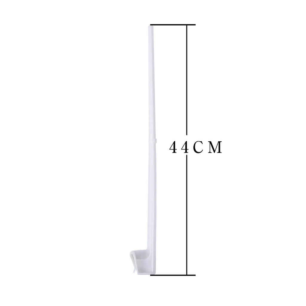 White PP plastic car window flag pole holder and mount clip set with 10 flag poles.