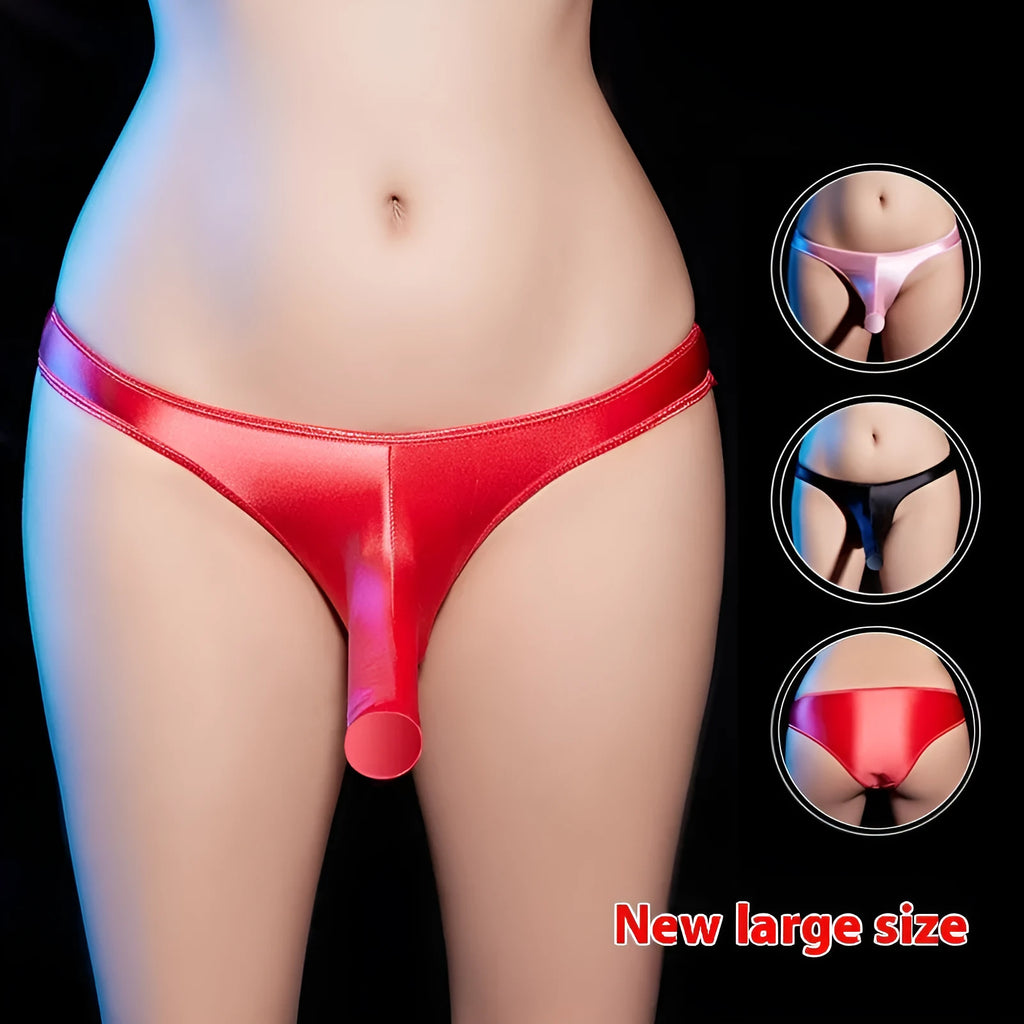 Men's low waist T-back underwear in nylon shiny fabric available in multiple colours