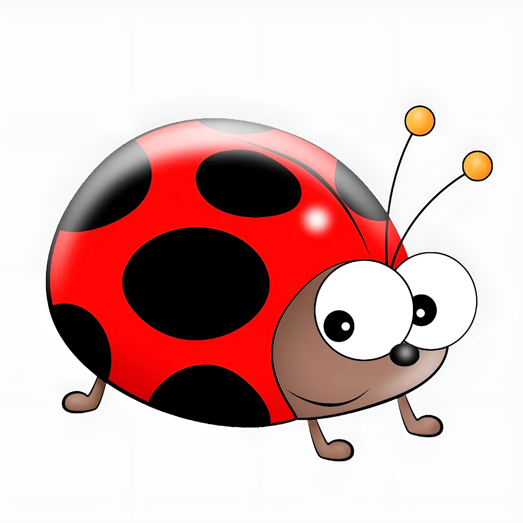 Cute cartoon ladybird vinyl sticker measuring 14.5cm for car window or notebook decoration.