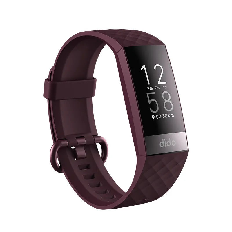 Black smart health bracelet with ECG, blood pressure, and blood oxygen monitoring on a wrist