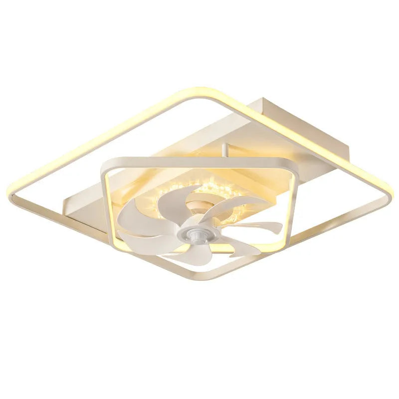 Modern ceiling fan lamp with thin suction blades and integrated light in 1100x700mm size