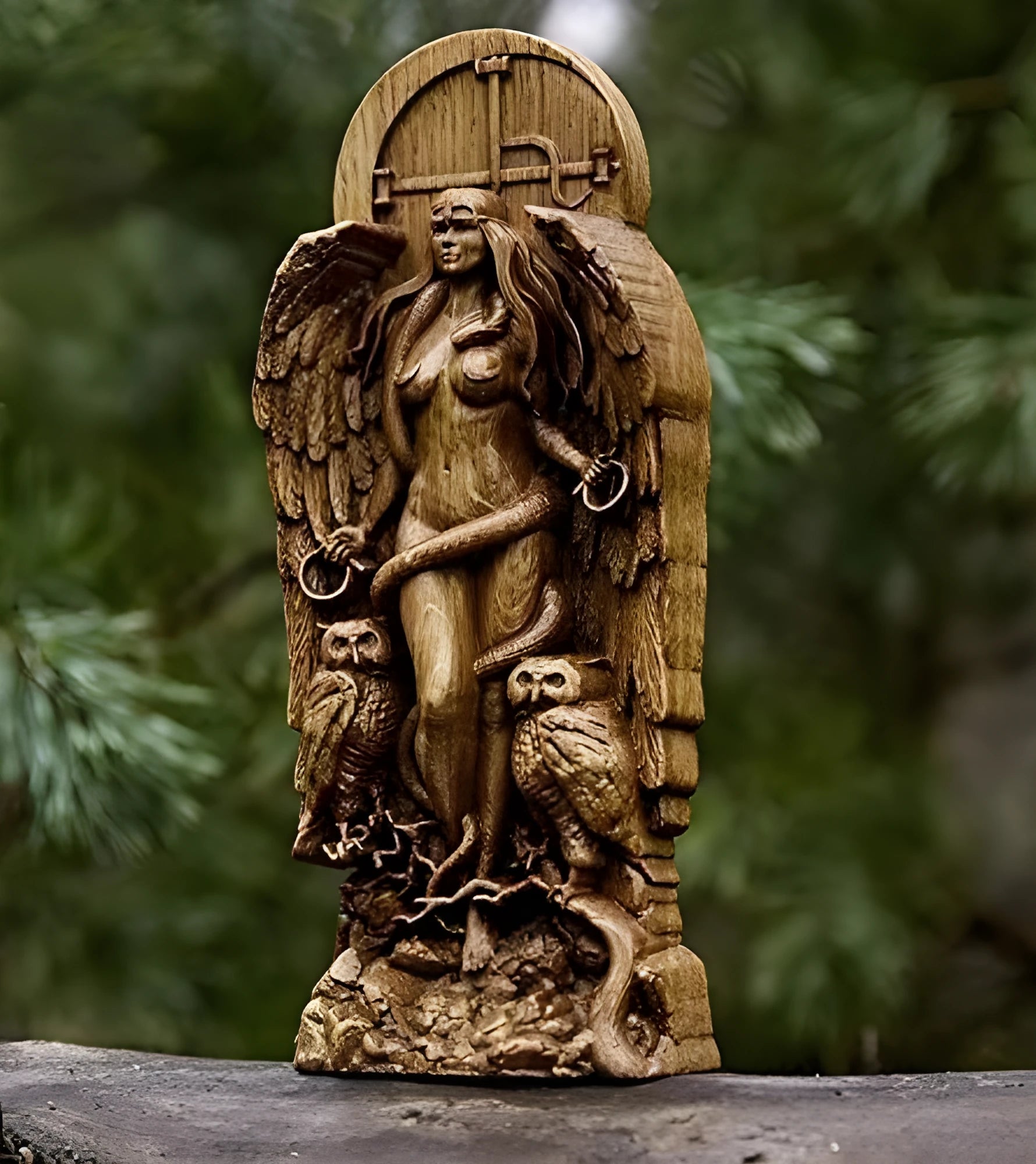 Greek goddess statue made from synthetic resin with detailed craftsmanship, shown in one of three available colour finishes